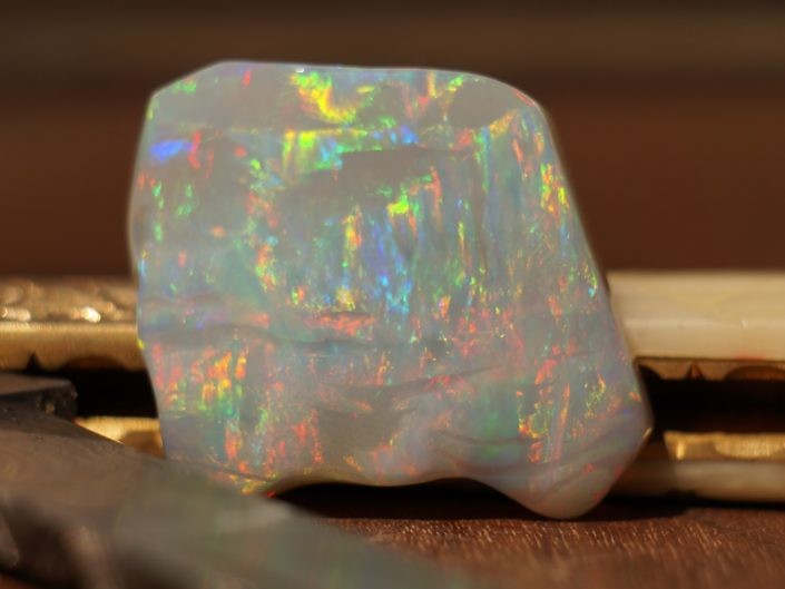 52ct Dark Crystal Carved Opal Gem